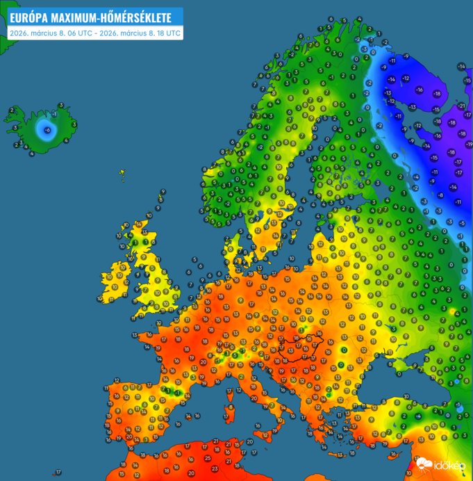 Európa északkeleti részére szorult vissza a tél